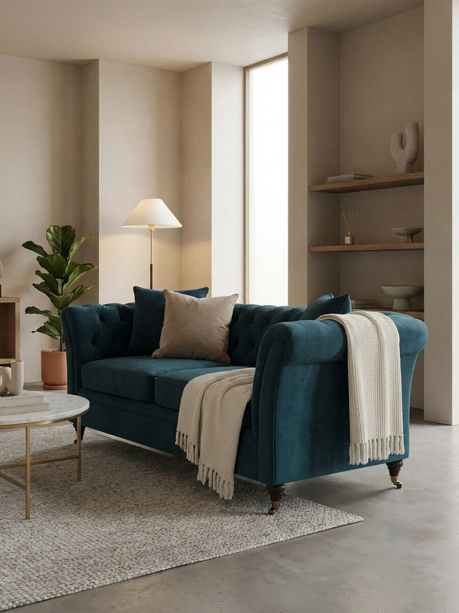 2 Seater Midnight Velvet Sofa, Sabrina - Image 7
