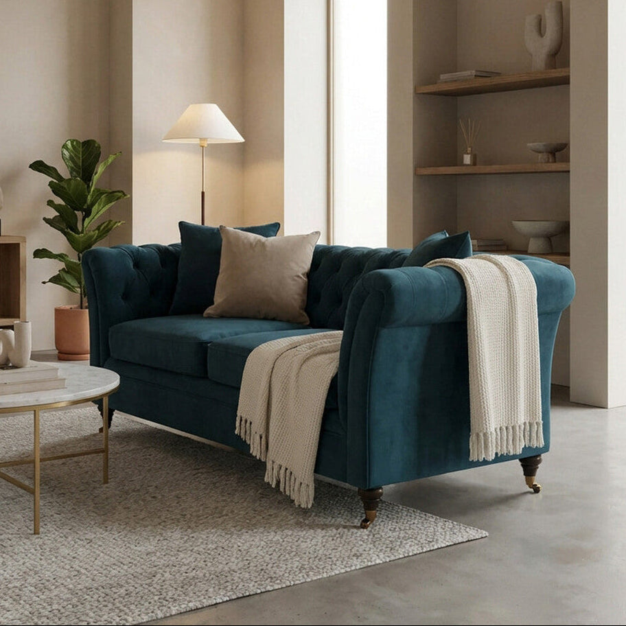 2 Seater Midnight Velvet Sofa, Sabrina
