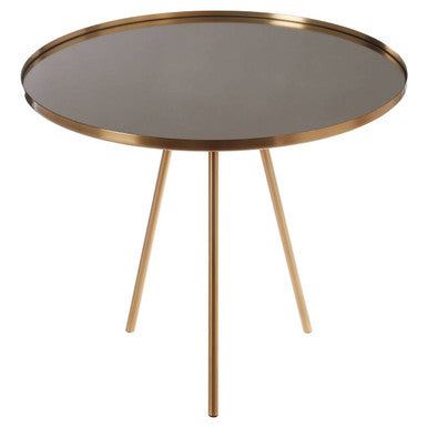 Corra Gold Finish Mirrored Top Side Table - Image 3