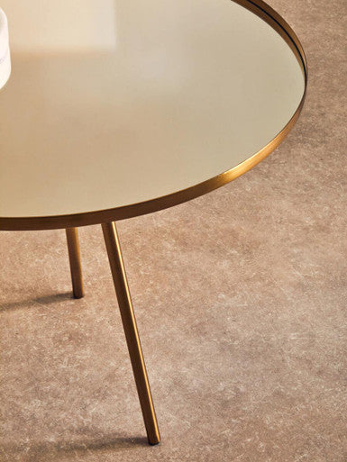 Corra Gold Finish Mirrored Top Side Table - Image 4