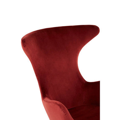Kolding Red Fabric Modern Wingback Chair