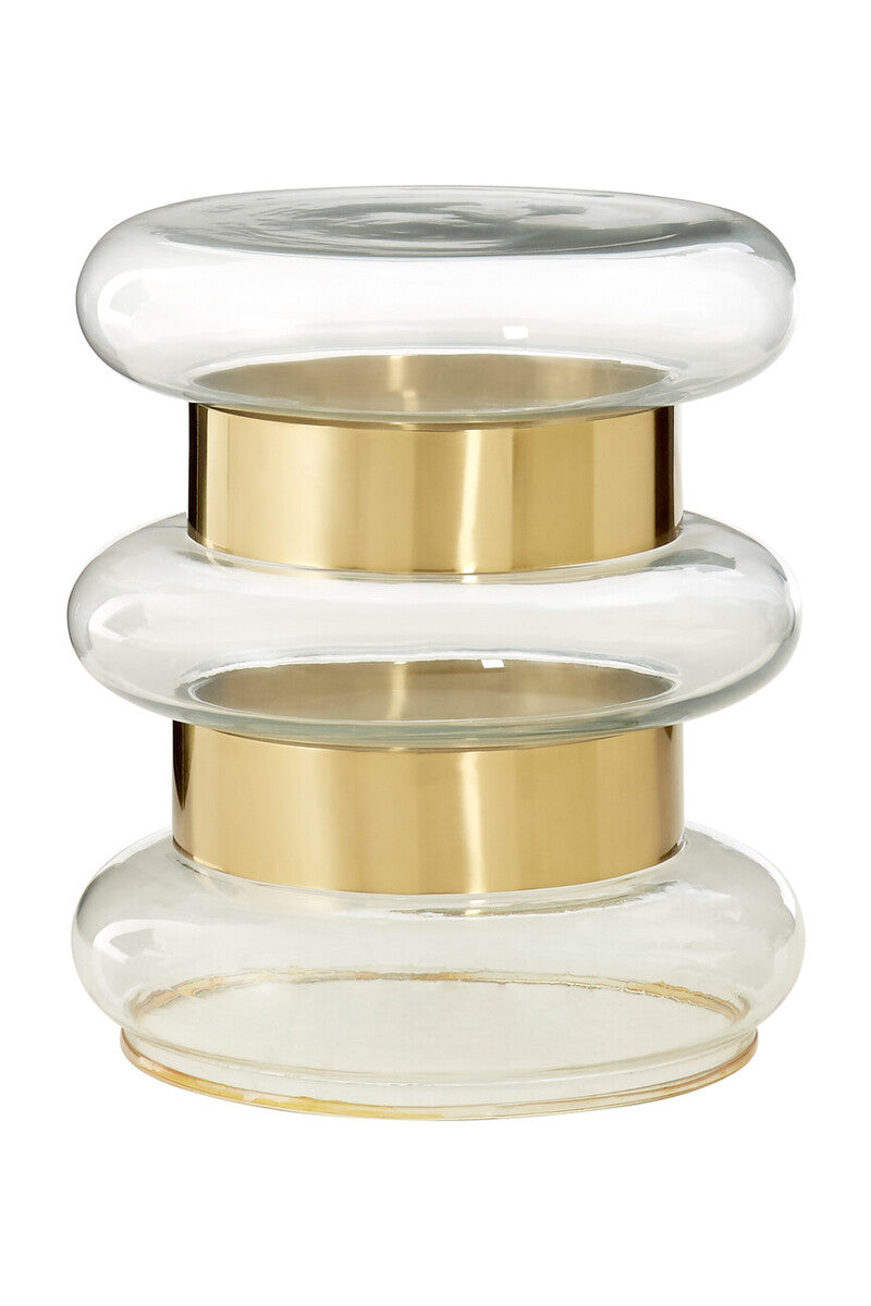 Margot Clear Glass And Gold Side Table - Image 2