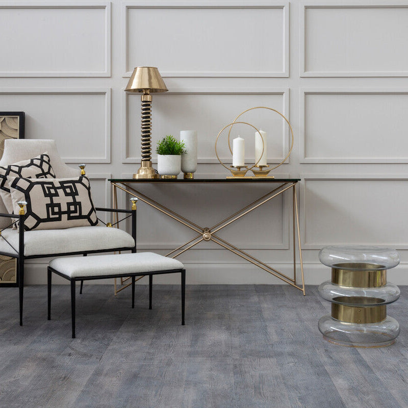 Margot Clear Glass And Gold Side Table - Image 3