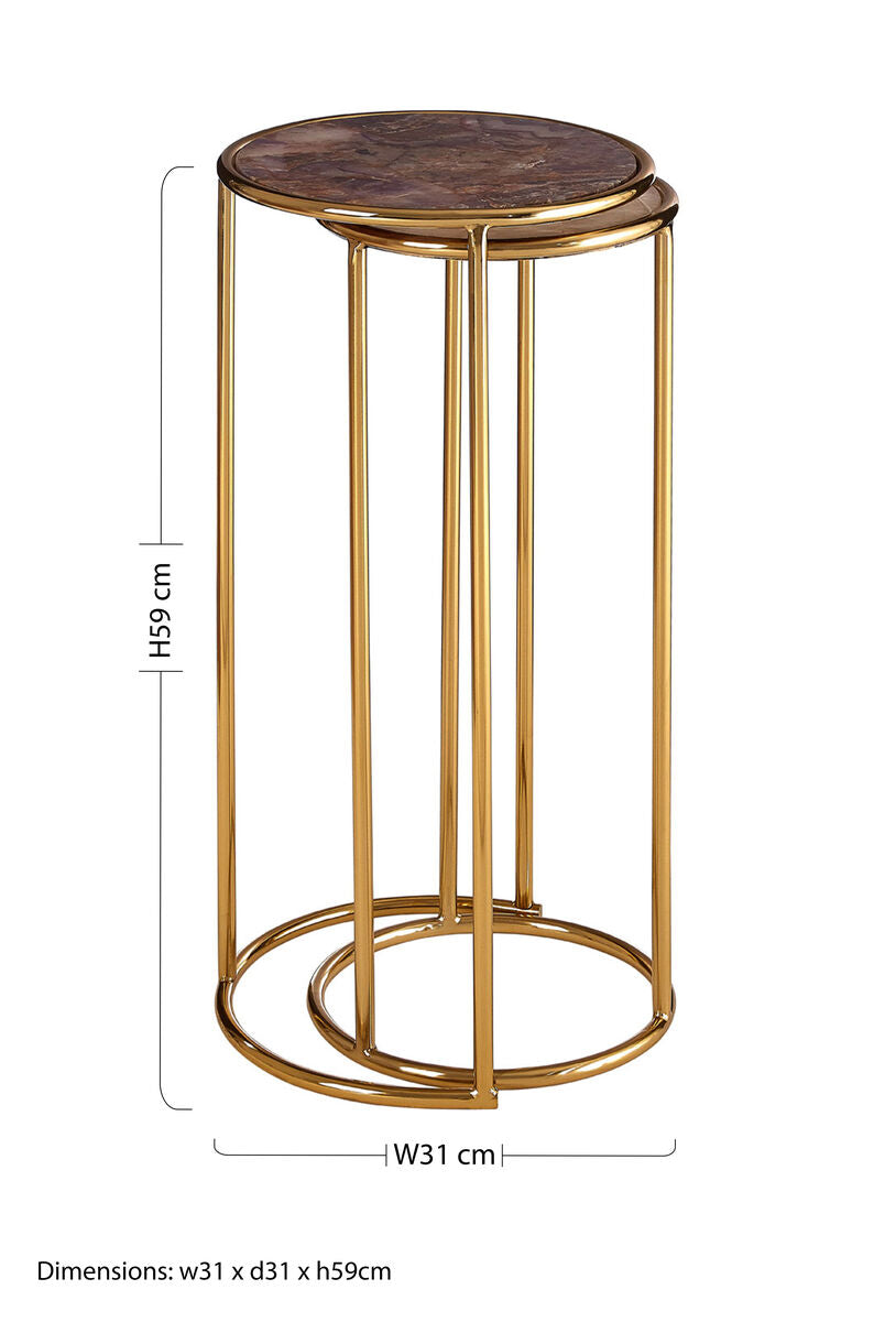 Vita Amethyst Top Set Of 2 Nesting Side Tables