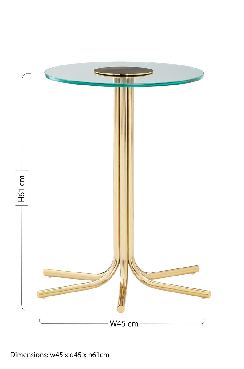 Miley Side Table With Glass Top - Image 8