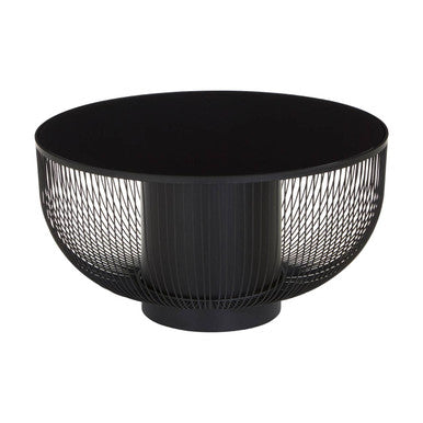 Trento Coffee Table With Black Glass Top