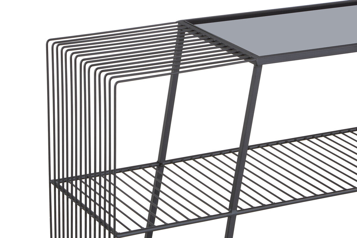 Trento Console Table With Grey Glass Top