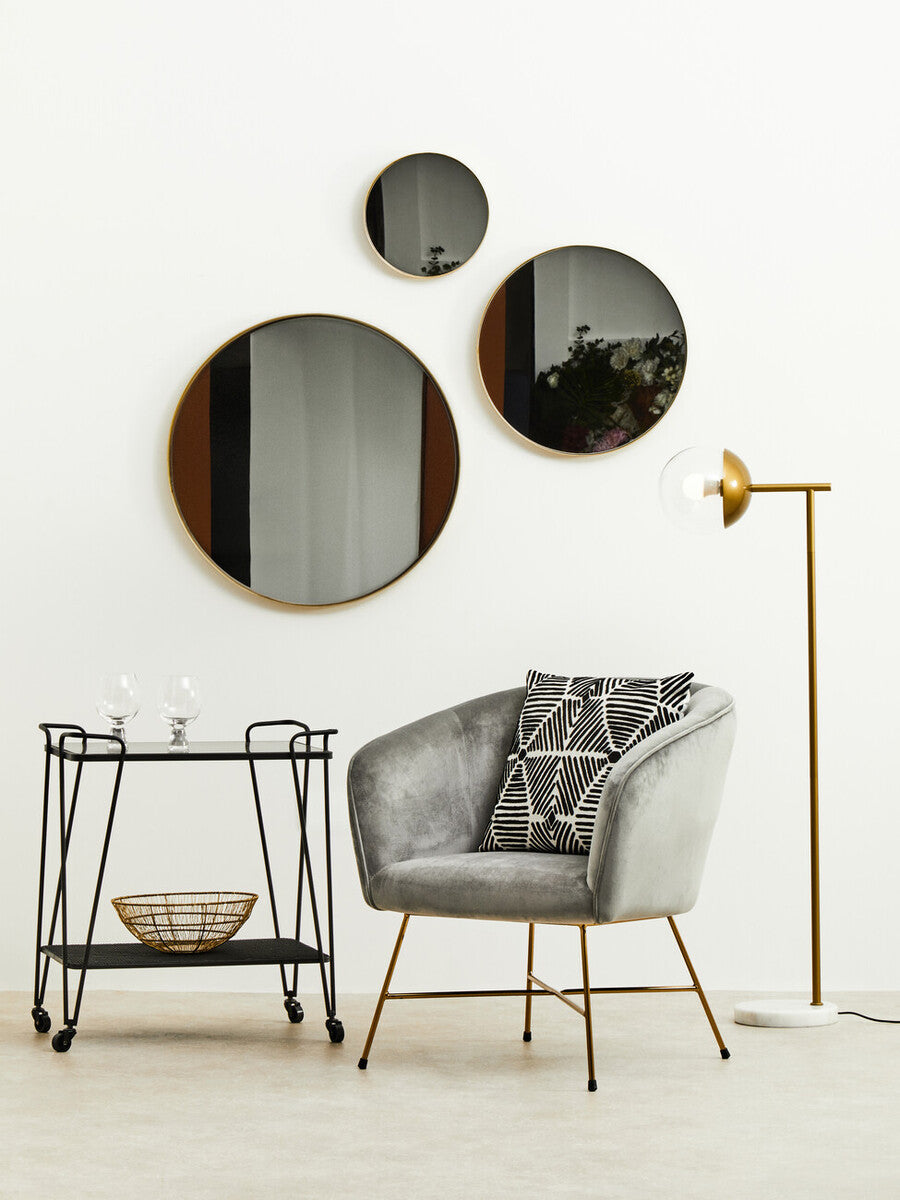 Trento Cart with Grey Glass Top