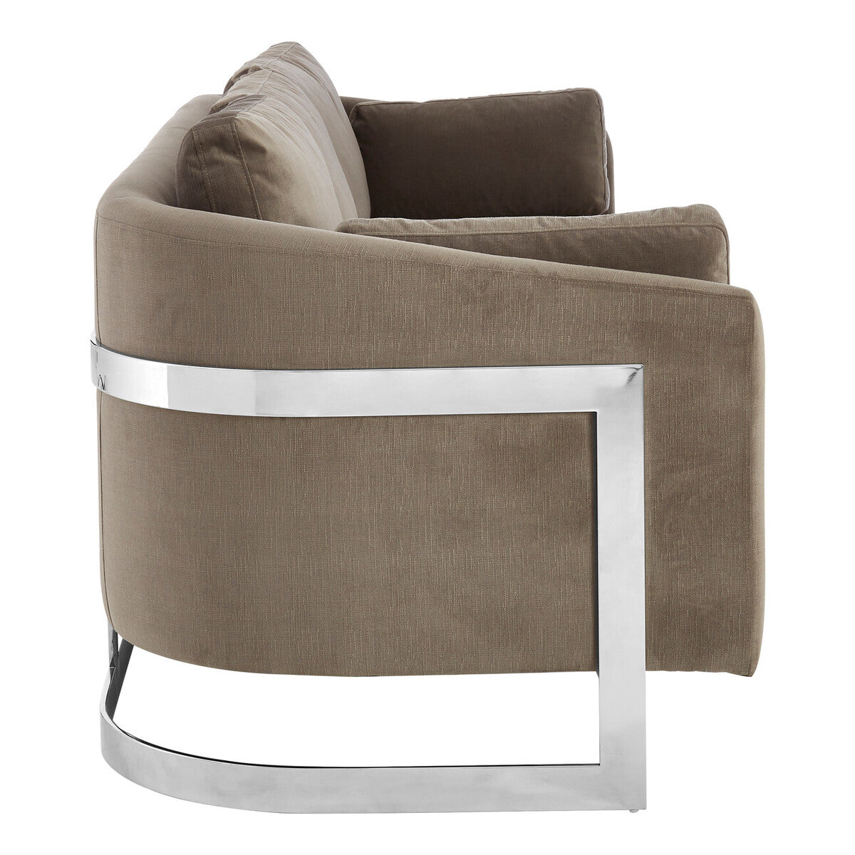 3 Seater Dark Grey Cotton Velvet Sofa, Freda - Image 4