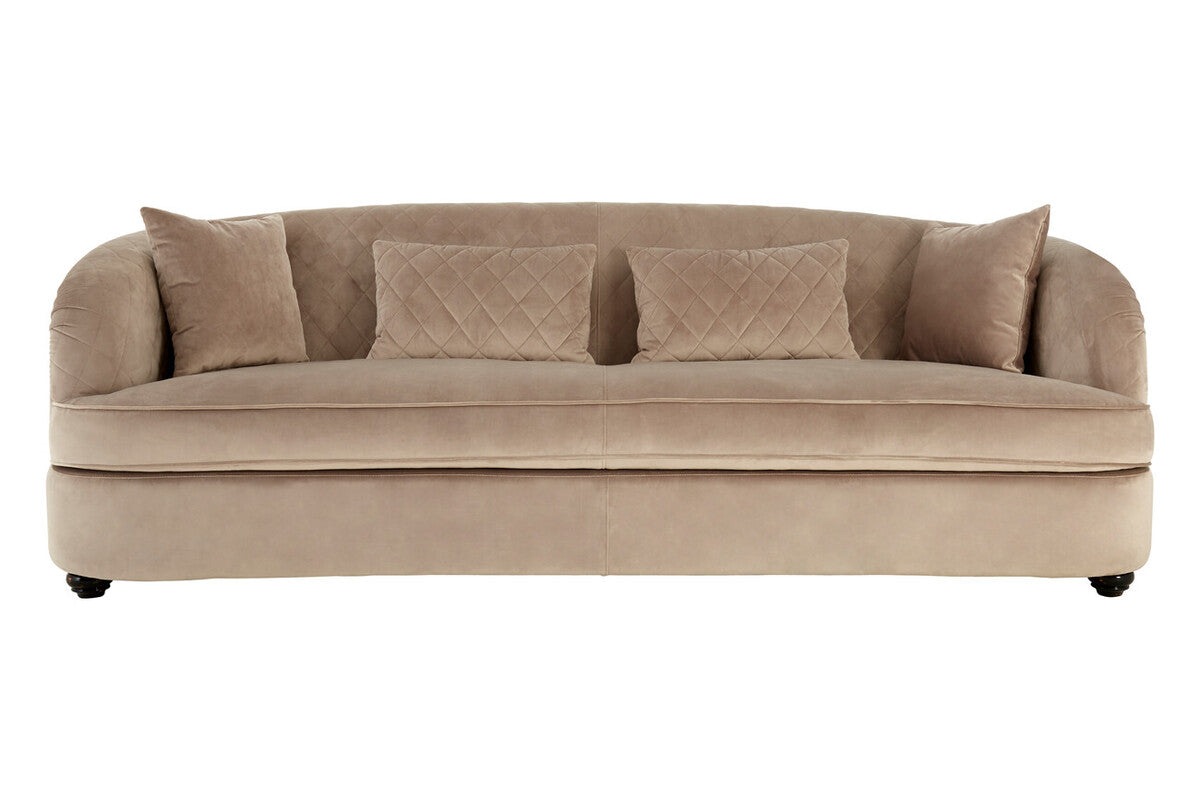 Fiji Three Seat Grey Cotton Velvet Sofa
