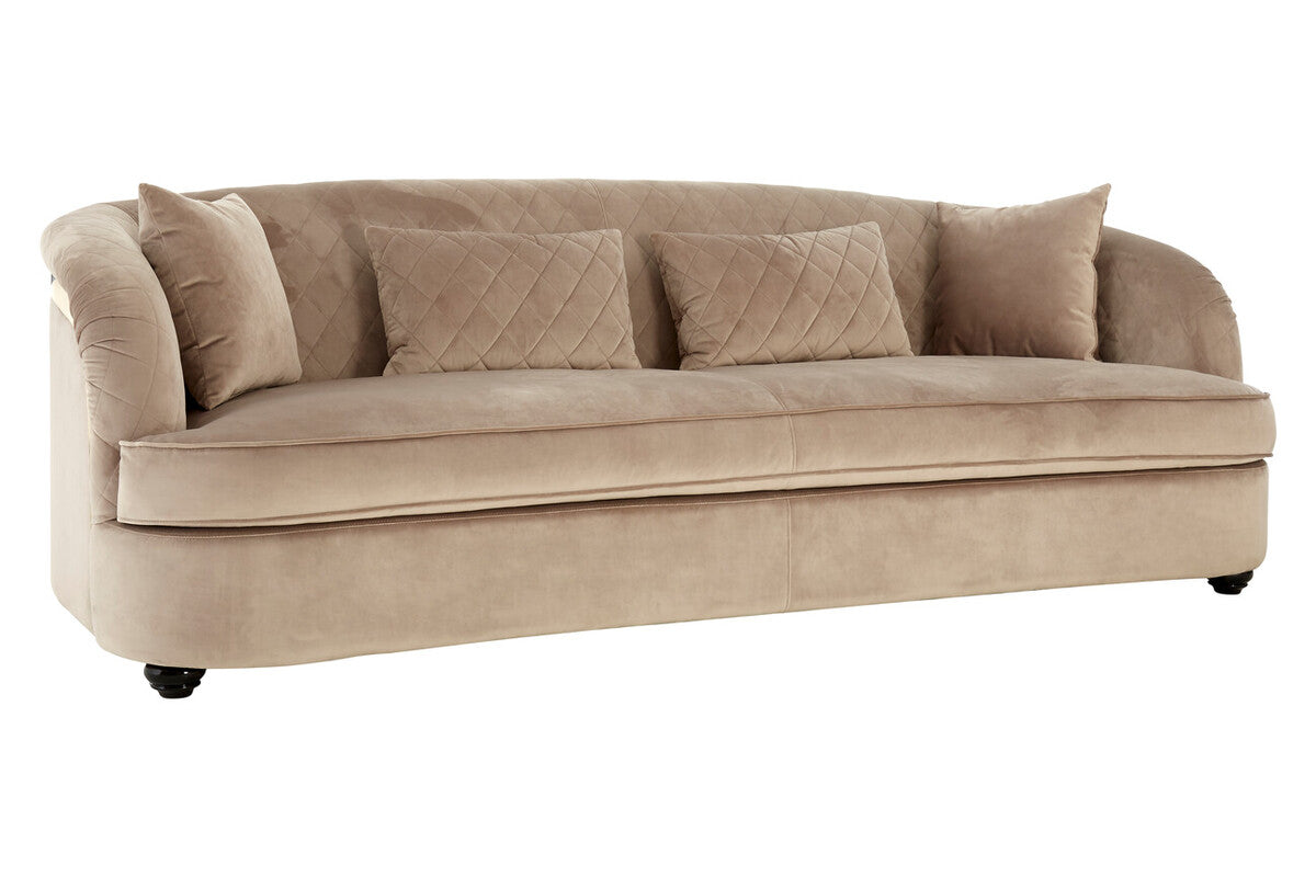 Fiji Three Seat Grey Cotton Velvet Sofa