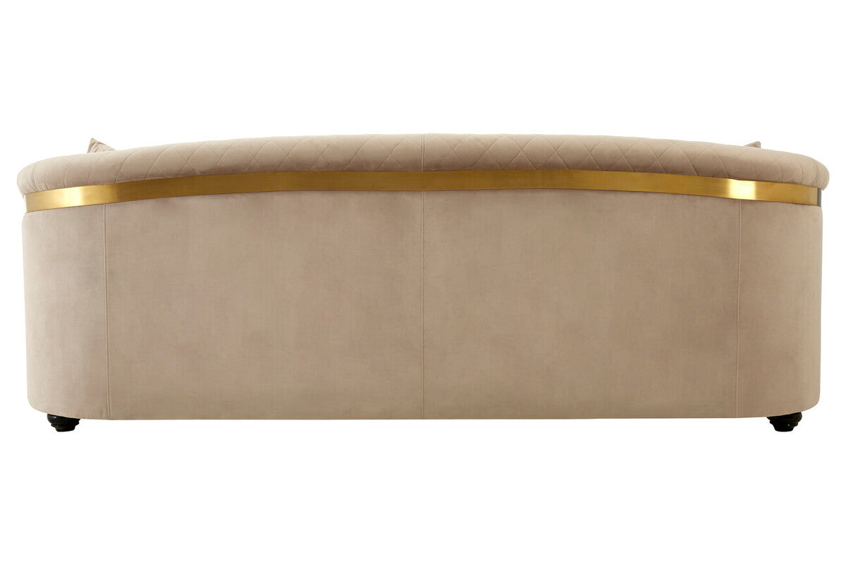 3 Seater Grey Cotton Velvet Sofa, Fiji - Image 6