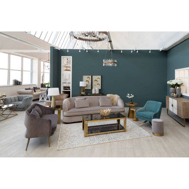Fiji Three Seat Grey Cotton Velvet Sofa