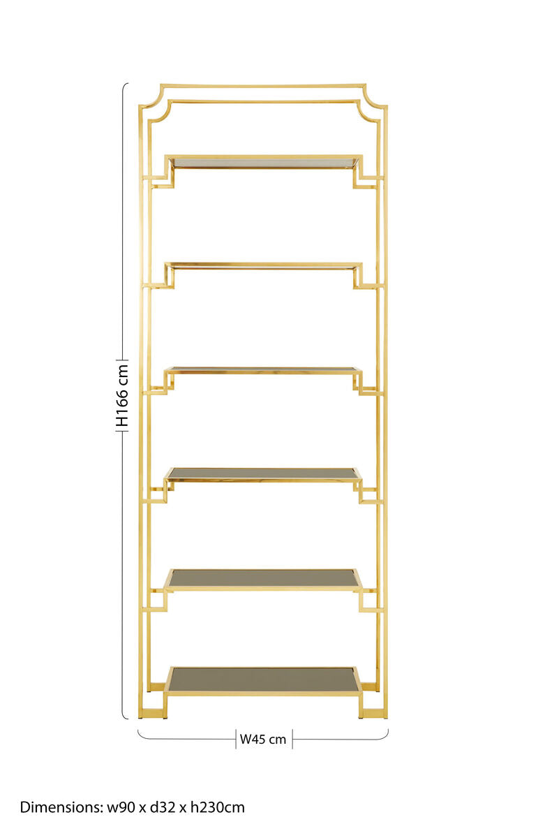 Horizon Rectangular Tempered Glass 6 Tier Shelving Unit - Image 7
