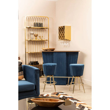 Horizon Gold Finish Cage Design Bookshelf