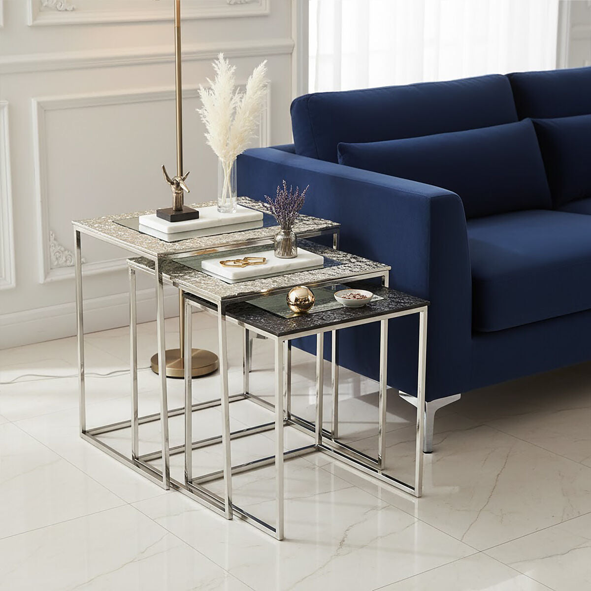 Akola Set Of 3 Rectangular Nesting Tables - Image 3