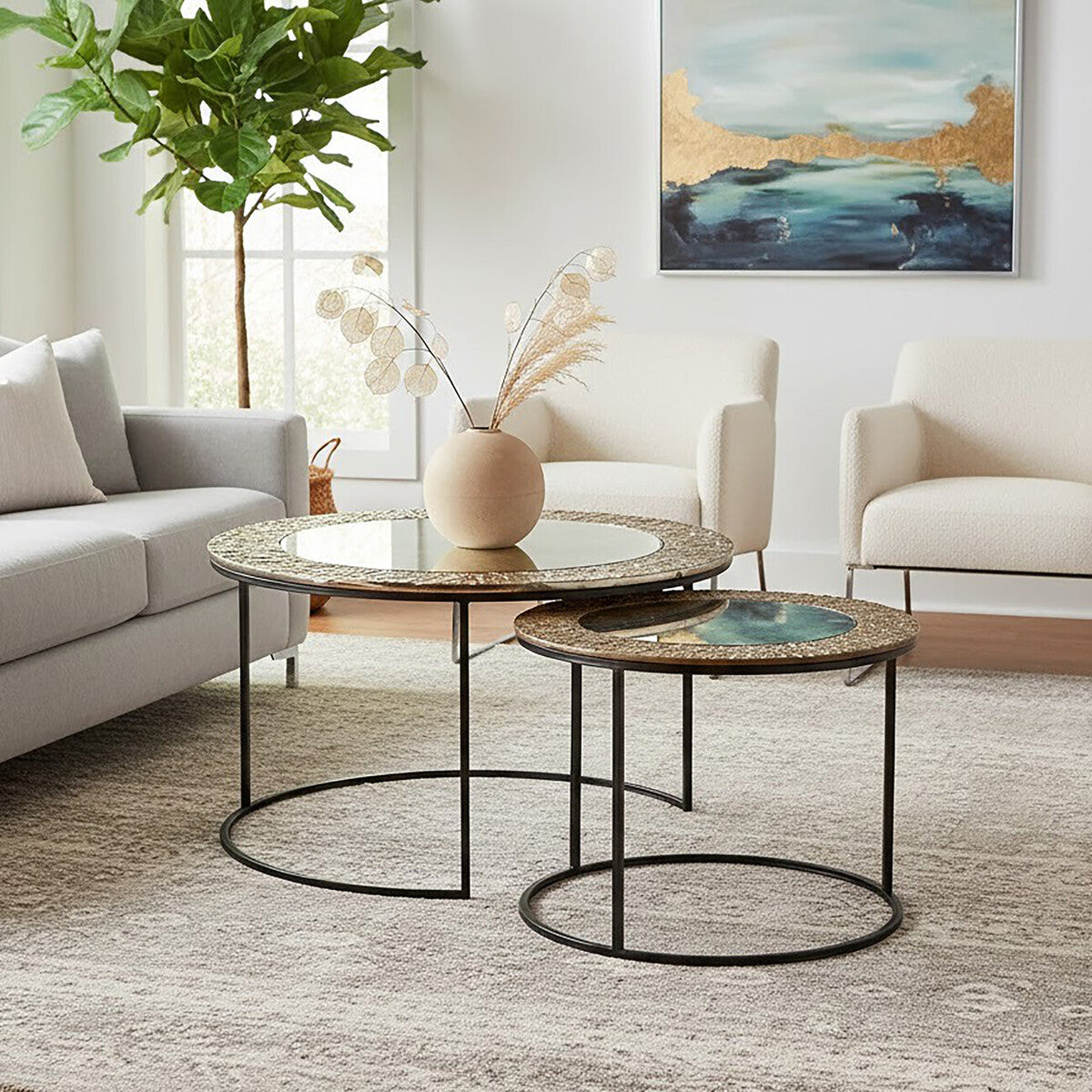 Akola Set Of 2 Nesting Coffee Tables - Image 3