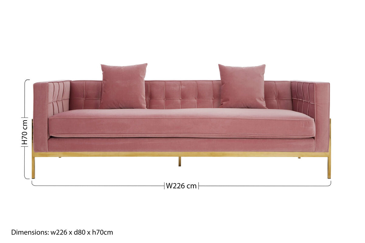 Rena 3 Seat Pink Sofa