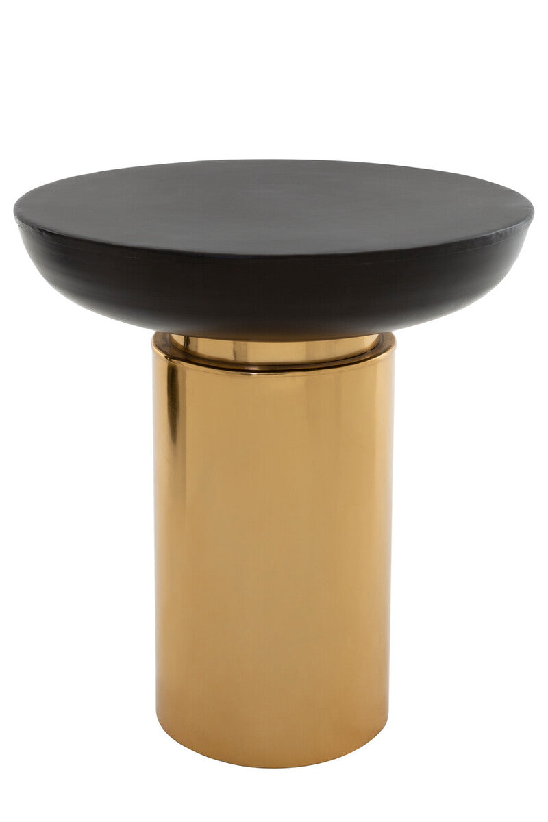 Kensington Townhouse Black and Gold Side Table with Column Base - Image 2
