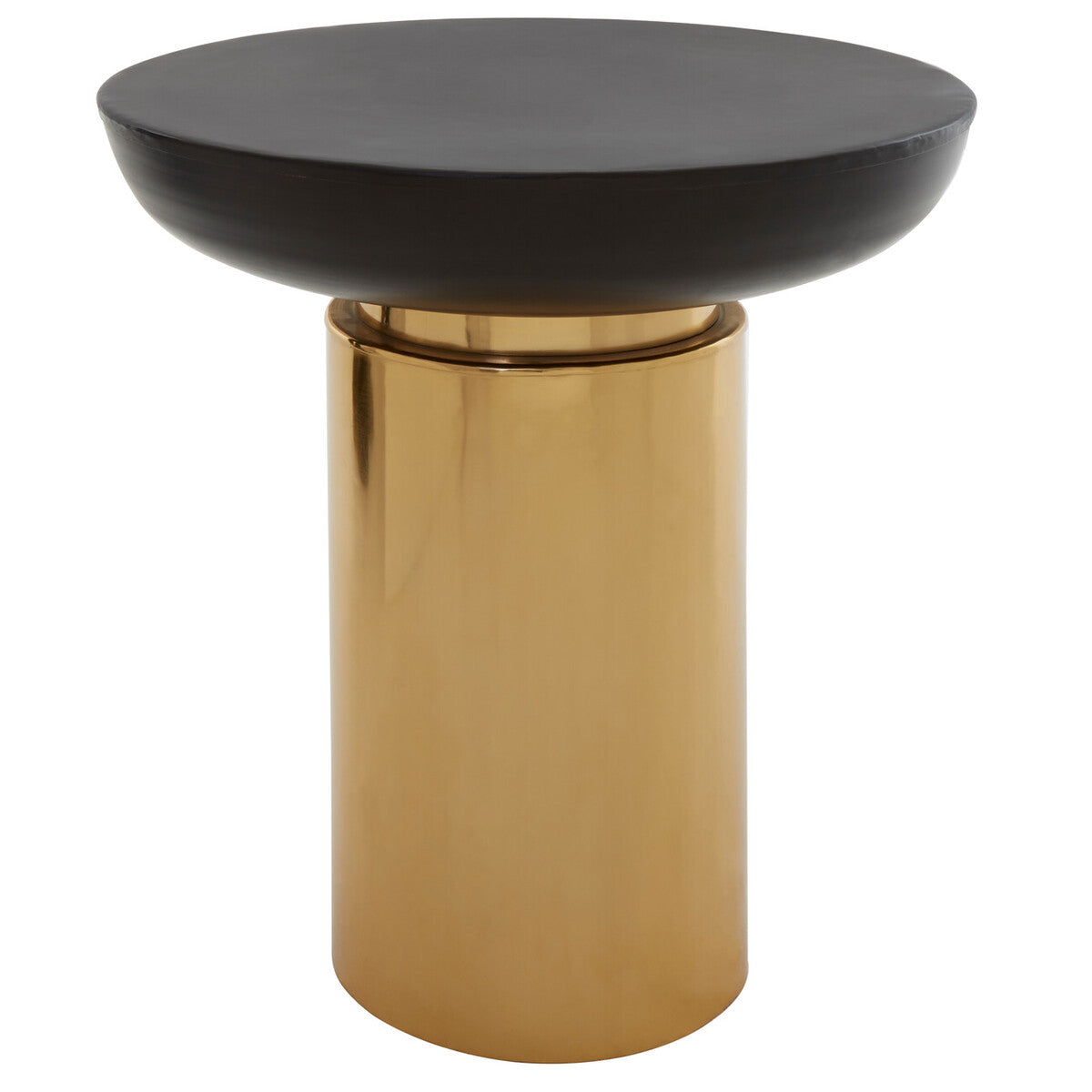 Kensington Townhouse Black and Gold Side Table with Column Base - Image 4