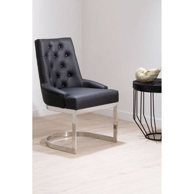 Azalea Black Faux Leather Dining Chair