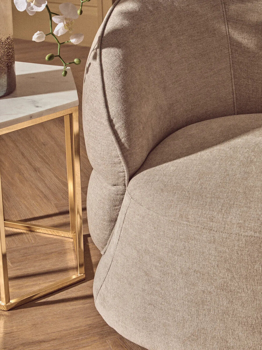 White Marble Tops Hexagonal Side Tables with Gold Finish Metal Frame | Templar