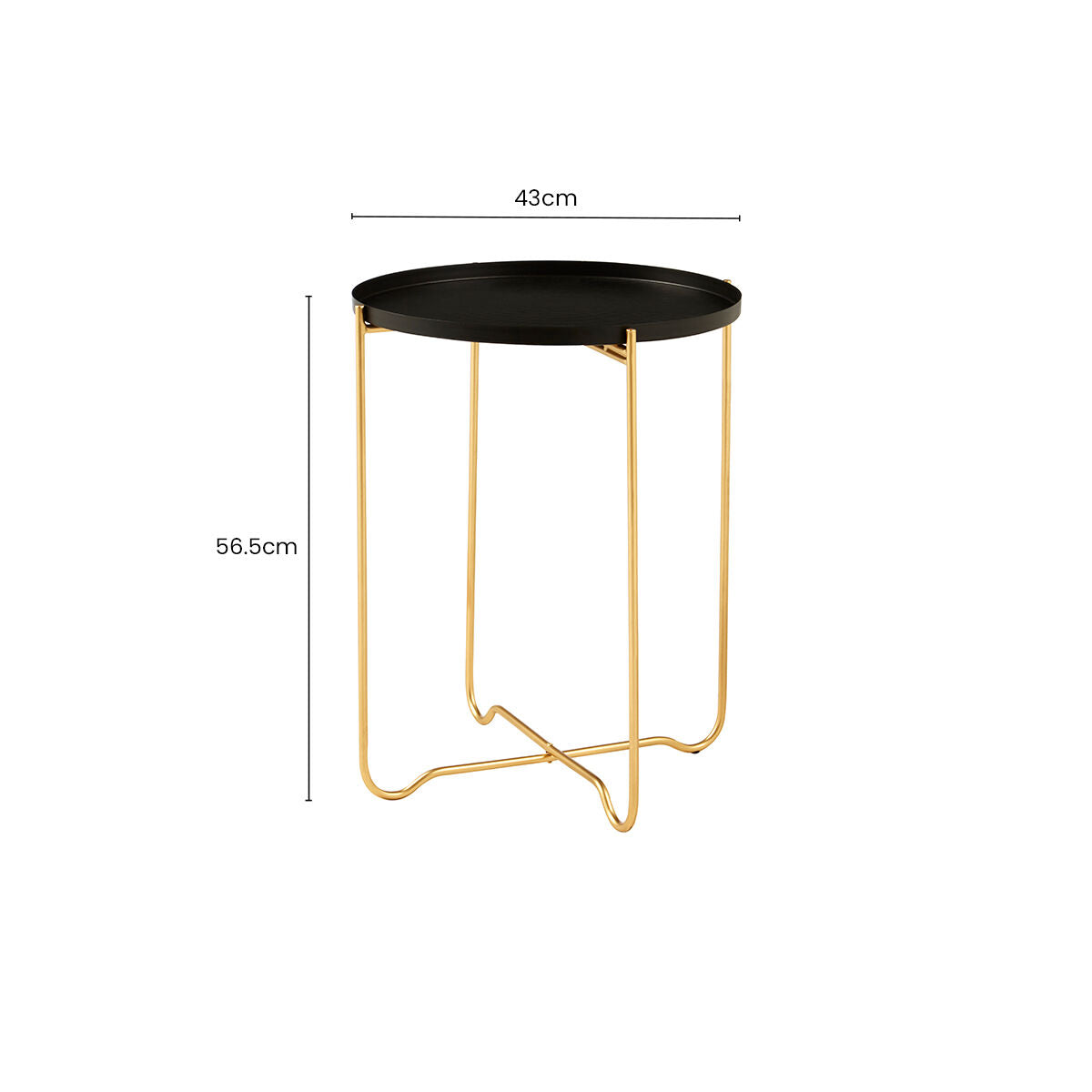 Templar Black Finish Round Top Side Table