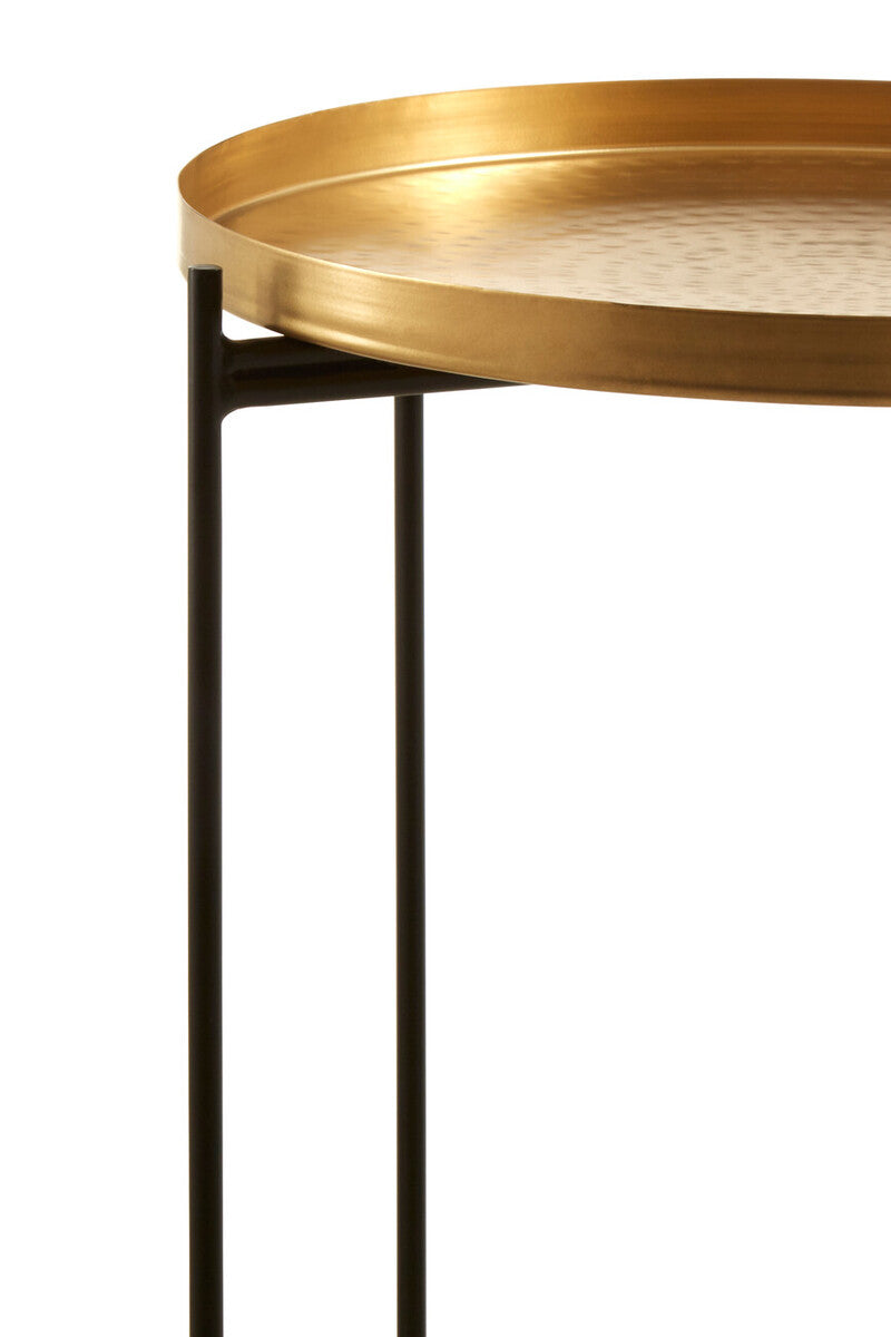 Templar Gold Finish Round Top Side Table