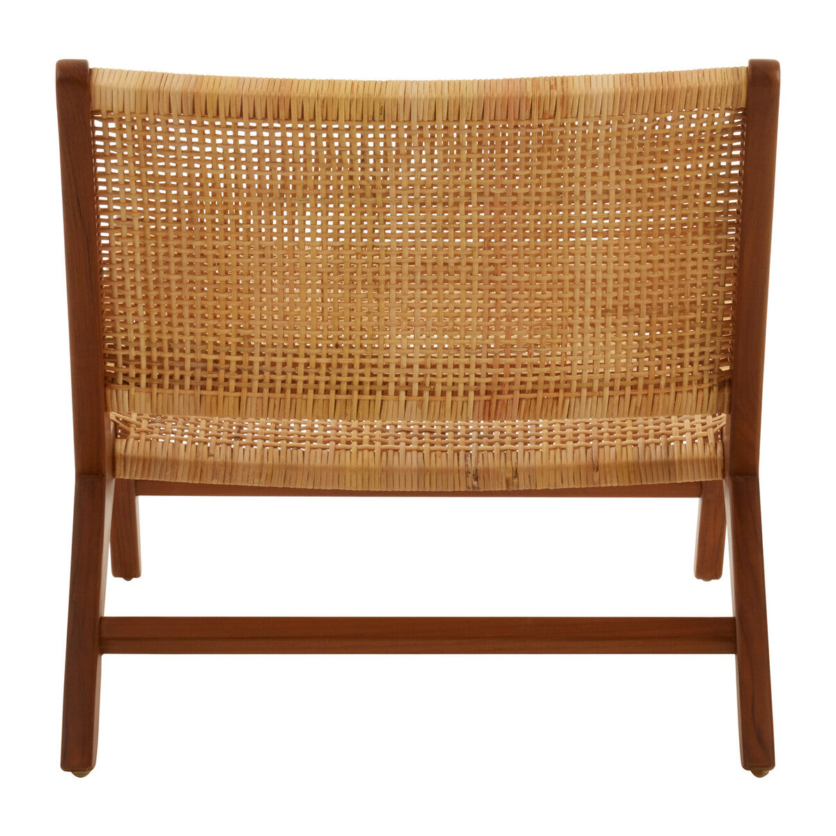 Lovina Teak Wood And Natural Rattan Lounge Chair