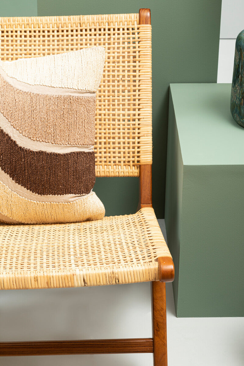 Lovina Teak Wood And Natural Rattan Lounge Chair