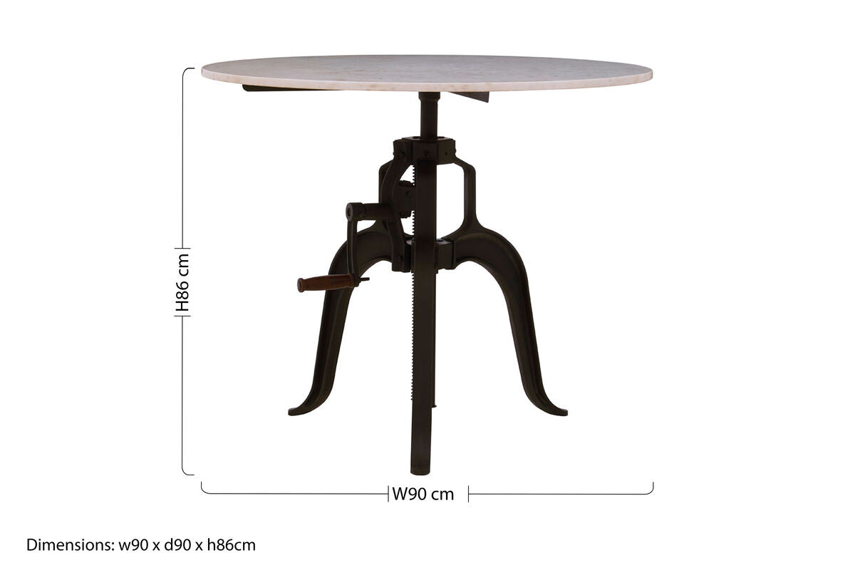 Vasco Small Bar Table with White Marble Top