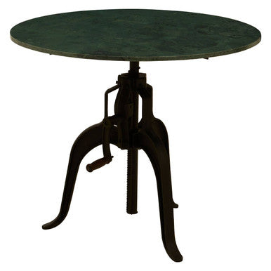 Vasco Three Leg Small Green Marble Iron Table