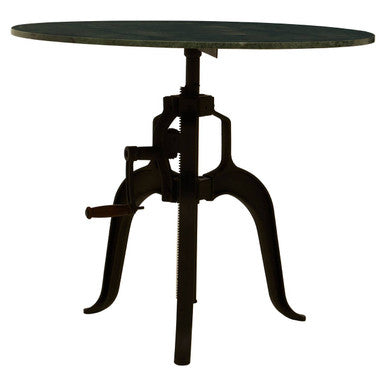 Vasco Three Leg Small Green Marble Iron Table