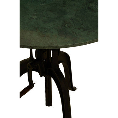 Vasco Three Leg Small Green Marble Iron Table