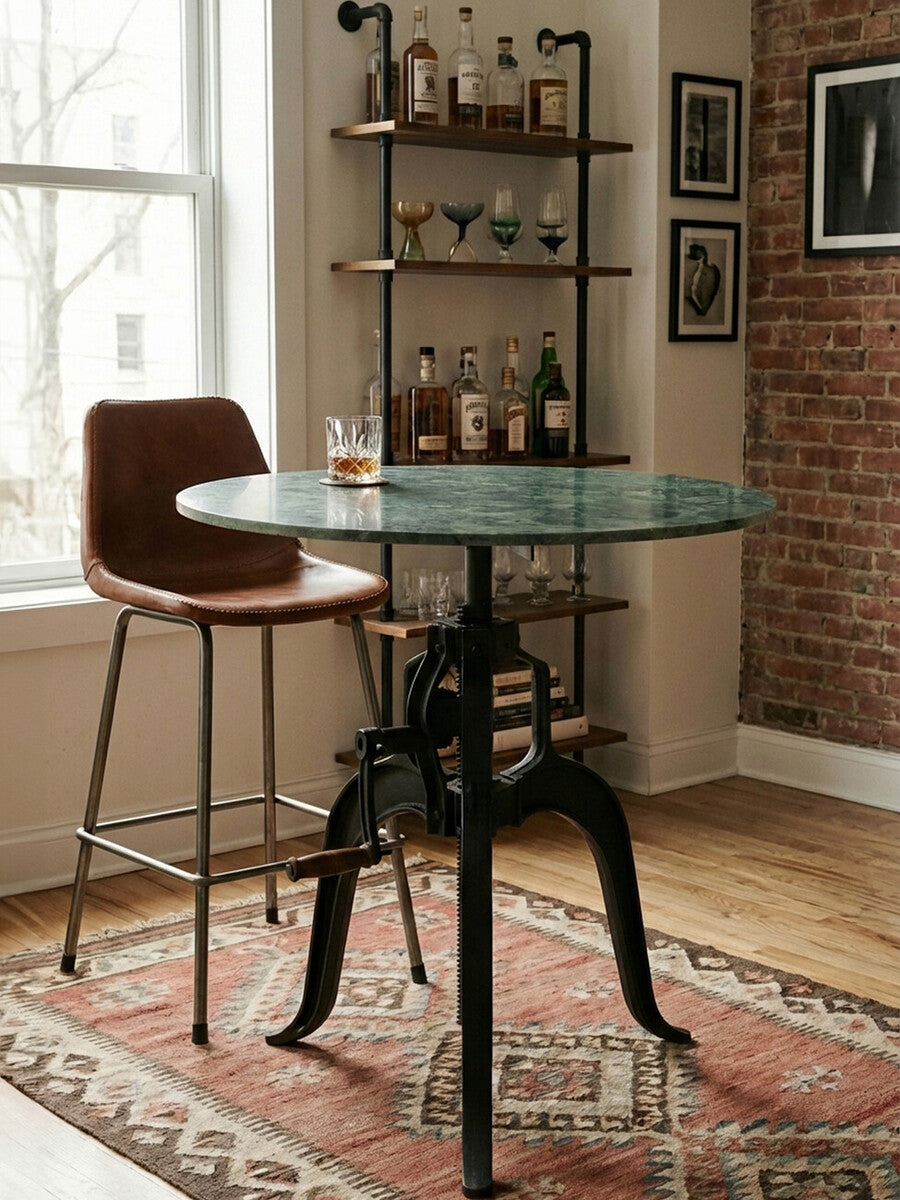 Vasco Small Bar Table with Green Marble Top - Image 7