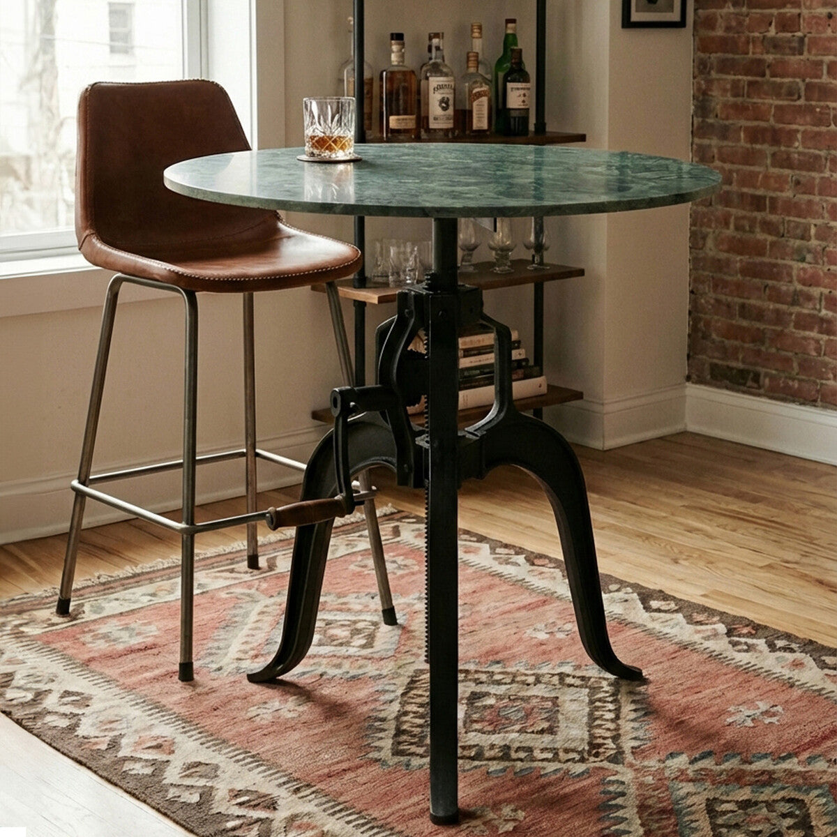 Vasco Small Bar Table with Green Marble Top - Image 5