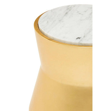 Lino Small Gold Drum Side Table