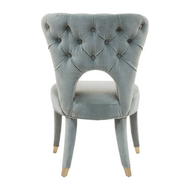 Villi Blue Velvet Tufted Dining Chair - Image 7