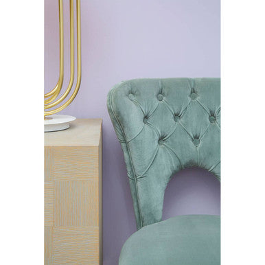 Villi Blue Velvet Tufted Dining Chair - Image 8