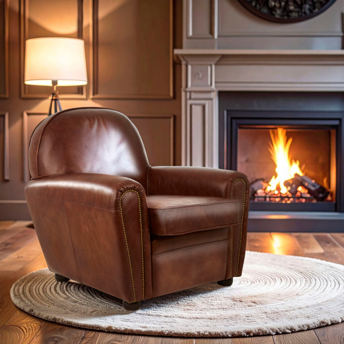 Victor Brown Leather Classic Armchair