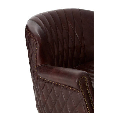 Victor Brown Leather Winged Back Armchair