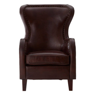 Victor Brown Leather Lounge Chair - Image 2