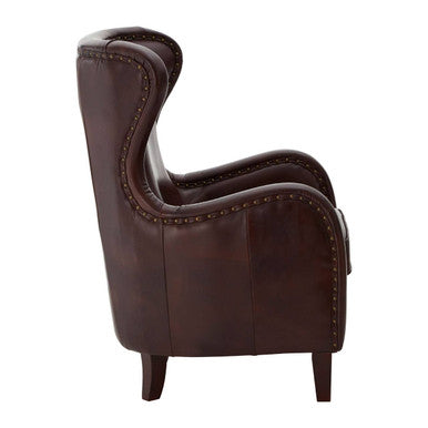 Victor Brown Leather Lounge Chair - Image 6