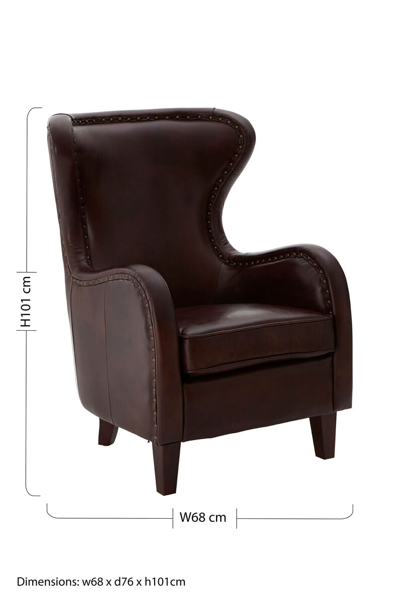 Victor Brown Leather Lounge Chair - Image 11