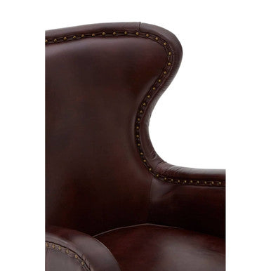 Victor Brown Leather Lounge Chair - Image 9