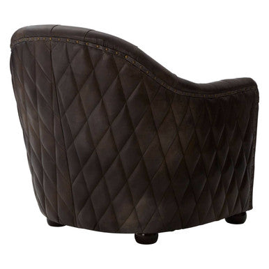 Victor Dark Grey Brown Leather Tub Chair - Image 7