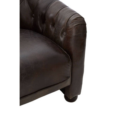 Victor Dark Grey Brown Leather Tub Chair - Image 10