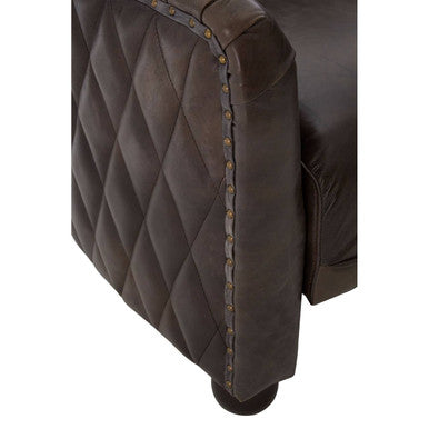 Victor Dark Grey Brown Leather Tub Chair - Image 11