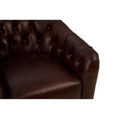 Victor Brown Leather Tub Chair