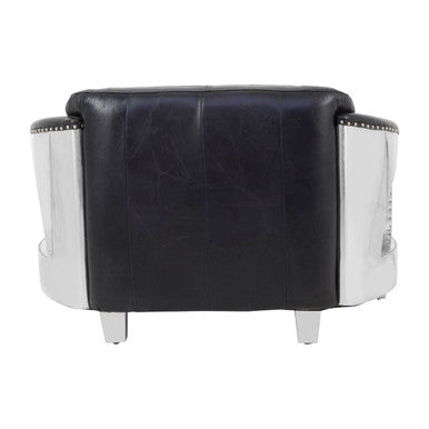 2 Seater Black Leather Sofa, Victor - Image 5